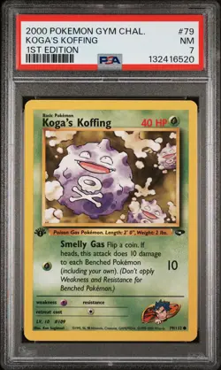 2000 POKEMON GYM CHALLENGE 1ST EDITION #79 KOGA'S KOFFING PSA 7 - Image 1