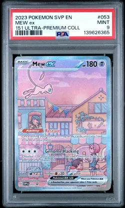 2023 POKEMON SVP EN-SV BLACK STAR PROMO 151 ULTRA-PREMIUM COLL #053 MEW EX PSA 9 - Image 1