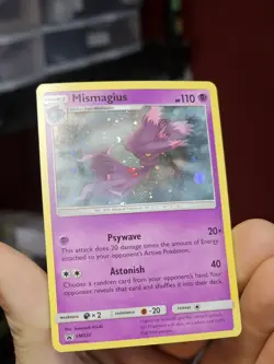 POKEMON MISMAGIUS SM222 BLACK STAR PROMO COSMOS HOLOFOIL LP CARD HD SWIRL - Image 4