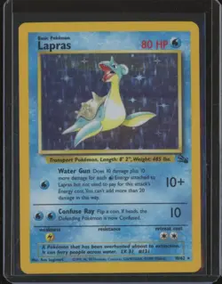 1999 Pokemon Fossil LAPRAS #10 Holo Foil Vintage JFB3 - Image 1