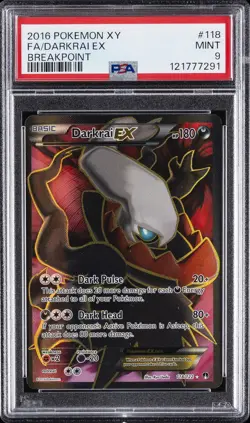 2016 POKEMON XY BREAKPOINT #118 FULL ART/DARKRAI EX PSA 9 - Image 1