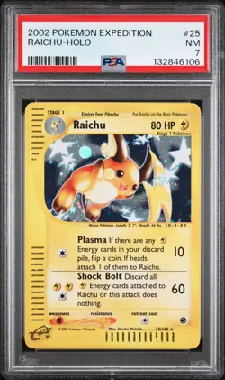 Raichu Expedition Base Set Holo 2002 Pokemon TCG PSA 7 - Image 1