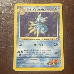Misty's Seadra 09/132 Holo PRERELEASE Gym Heroes WOTC Promo Pokemon TCG - Image 1
