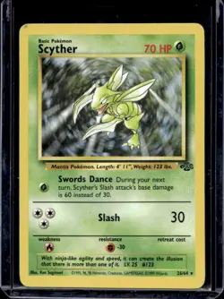 1999 Pokemon Jungle Scyther Holo Rare #26/64 - Image 1