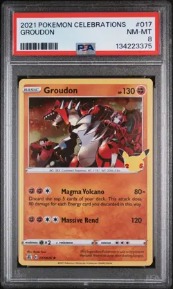 2021 POKEMON CELEBRATIONS #017 GROUDON PSA 8 - Image 1
