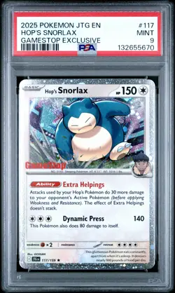 2025 POKEMON JTG EN-JOURNEY TOGETHER GAMESTOP EXCLUSIVE #117 HOP'S SNORLAX PSA 9 - Image 1