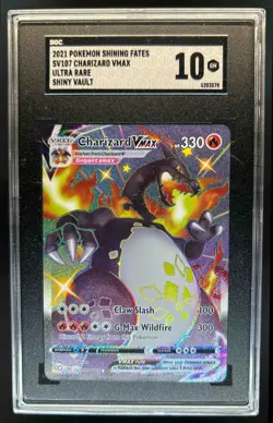 2021 Pokemon SWSH Shining Fates Charizard VMAX Shiny Vault #SV107/SV122 SGC 10 - Image 1