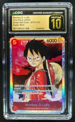 2022 One Piece Straw Hat Crew Monkey D. Luffy Super Rare #012 CGC 10 Pristine - Image 1