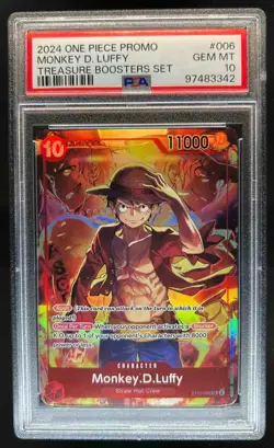 2024 One Piece Monkey D. Luffy Treasures Booster Set Promo Foil #ST10-006 PSA 10 - Image 1