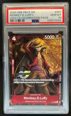 2024 One Piece Monkey D. Luffy 2023 CS Celebration Pack #P-007 PSA 10 GEM - Image 1