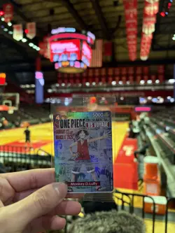 One Piece Monkey D. Luffy US College Basketball Card Rutgers In Hand Ships now - Image 1
