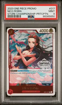 One Piece TCG - Nico Robin - Store Championship OP01-017 - PSA 9 - Image 1