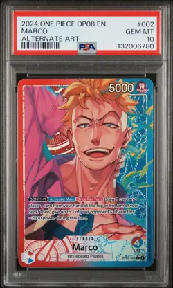 2024 ONE PIECE OP08-TWO LEGENDS ALTERNATE ART #002 MARCO PSA 10 - Image 1