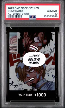 2025 ONE PIECE OP11-A FIST OF DIVINE SPEED ALTERNATE ART DON!! CARD PSA 10 - Image 1