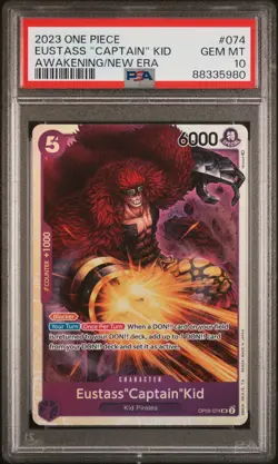 2023 One Piece Eustass "Captain" Kid #074 OP-05 Awakening of the New Era PSA 10 - Image 1