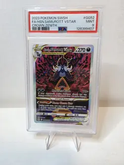 2023 POKEMON SWSH CROWN ZENITH #GG52/GG70 HISUIAN SAMUROTT VSTAR FULL ART PSA 9 - Image 1