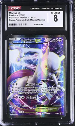 CGC 8 Mewtwo EX 2016 Black Star Promos XY125 Holo Pokemon Card - Image 1