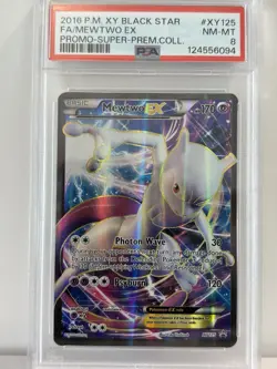Pokemon Mewtwo EX TCG Full Art Holo Card Promo XY125 PSA 8 - Image 1