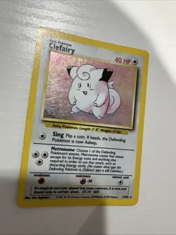 CLEFAIRY 5/102 Unlimited Base Set Holo Rare 1999 Pokemon Card MP-LP - Image 2