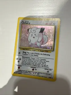 CLEFAIRY 5/102 Unlimited Base Set Holo Rare 1999 Pokemon Card MP-LP - Image 3