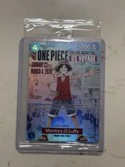 One Piece Monkey D. Luffy Promo Card US Voyage College Basketball- Rutgers game - Image 1