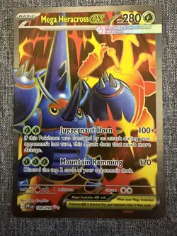 Mega Heracross ex FULL ART 108/094 Pokemon Cards Phantasmal Flames - PACK FRESH - Image 1