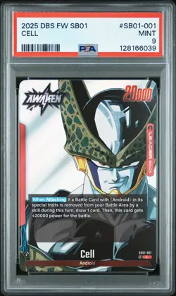 2025 DRAGON BALL SUPER CARD GAME FUSION WORLD MANGA BOOSTER 01 CELL PSA 9 - Image 1