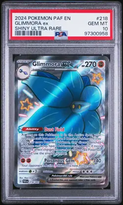 2024 POKEMON PAF EN-PALDEAN FATES SHINY ULTRA RARE #218 GLIMMORA EX PSA 10 - Image 1