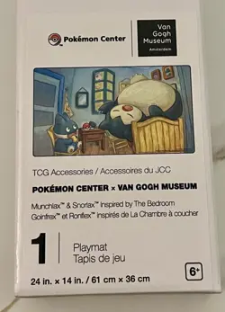 Pokemon Center x Van Gogh Museum Munchlax & Snorlax Bedroom Playmat - Image 1