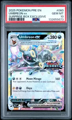 2025 POKEMON PRE SURPRISE BOX EXCLUSIVE #060 UMBREON EX PSA 10 - Image 1
