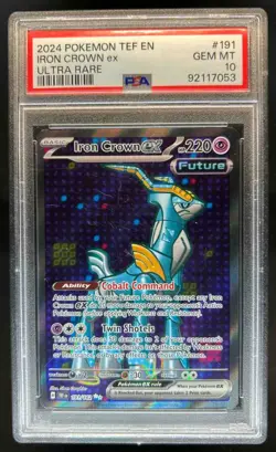 2024 Pokemon SV Temporal Forces TEF EN Iron Crown ex #191/162 PSA 10 - Image 1