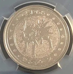 Jolteon 1998 Meiji Pokemon Battle Coin Ser 1-SP65 Japaneae CGC GM 10 - Image 2