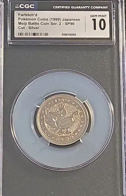 Farfetch'd 1998 Meiji Pokemon Battle Coin Ser 2-SP90 Japaneae CGC GM 10 - Image 1