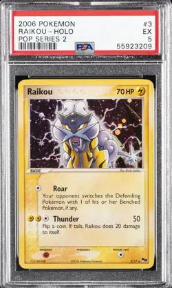 2006 POKEMON POP SERIES 2 #3 RAIKOU-HOLO PSA 5 - Image 1