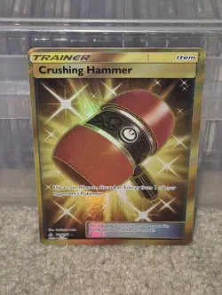 Crushing Hammer 166/156 Pokemon TCG Ultra Prism Holo Secret Gold Rare NM - Image 1