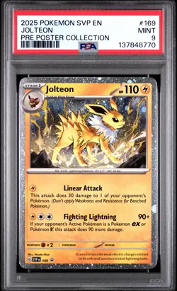 2025 POKEMON SVP EN-SV PRISMATIC EVOLUTIONS POSTER COLLECTION JOLTEON PSA 9 - Image 1