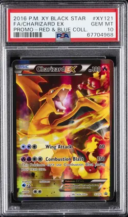 2016 POKEMON XY BLACK STAR PROMO RED & BLUE COLL FULL ART/CHARIZARD EX PSA 10 - Image 1