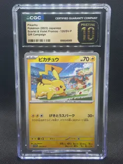 2023 CGC 10 PRISTINE Pokemon Pikachu 120/SV-P Promo Japanese GYM Event Campaign - Image 1