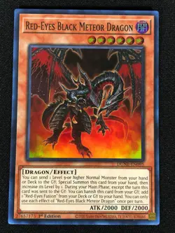 Yugioh Red-Eyes Black Meteor Dragon DUNE-EN095 1st Super (NM) - Image 1