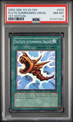 2002 YU-GI-OH! STARTER DECK: KAIBA 1ST ED THE FLUTE OF SUMMONING DRAGON PSA 8 - Image 1