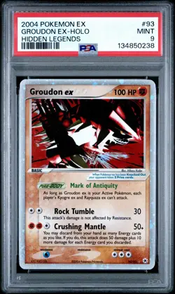 Pokemon Groudon EX Holo Card Hidden Legends Series 93/101 PSA 9 - Image 1