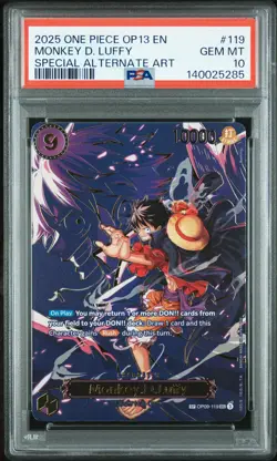 2025 ONE PIECE CARRYING ON HIS WILL ALTERNATE ART MONKEY D. LUFFY PSA 10 - Image 1