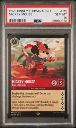 Mickey Mouse - Brave Little Tailor 2023 Disney Lorcana EN 1 Chapter #115 PSA 10 - Image 1