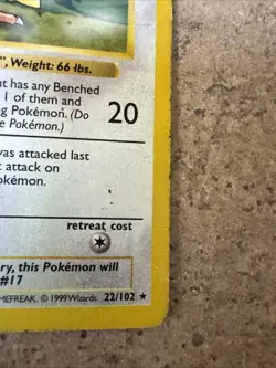 1999 Pokemon TCG Pidgeotto 22/102 SHADOWLESS Base Set WOTC Non-Holo Rare HP - Image 2