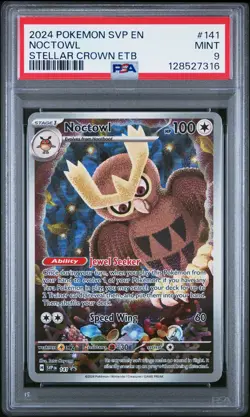 2024 POKEMON SVP EN-SV BLACK STAR PROMO #141 NOCTOWL PSA 9 - Image 1