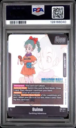 2025 DRAGON BALL SUPER CARD GAME FUSION WORLD MANGA BOOSTER 01 BULMA PSA 10 - Image 2