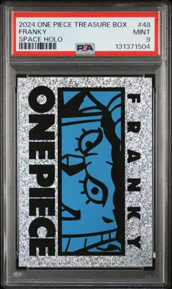 2024 PANINI ONE PIECE TREASURE BOX CARD COLL SPACE HOLO #48 FRANKY 3/90 PSA 9 - Image 1