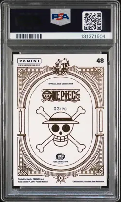 2024 PANINI ONE PIECE TREASURE BOX CARD COLL SPACE HOLO #48 FRANKY 3/90 PSA 9 - Image 2