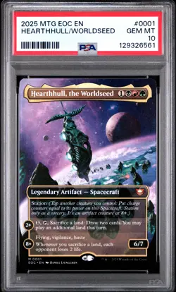 2025 MTG EDGE OF ETERNITIES COMMANDER #0001 HEARTHHULL, THE WORLDSEED PSA 10 - Image 1
