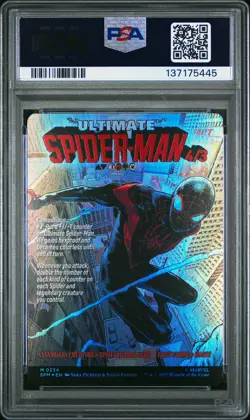 2025 MTG MARVEL'S SPIDER-MAN BORDERLESS MILES MORALES/ULTIMATE SPIDER-MAN PSA 8 - Image 2
